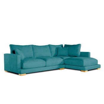 Sofa Chaise Longue Sjorn Derecha Esmeralda Tejido Con Sistema Acualine 4 Plazas 270x191 Cm Tanuk