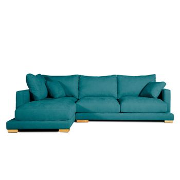 Sofa Chaise Longue Sjorn Izquierda Esmeralda Tejido Con Sistema Acualine 4 Plazas 270x191 Cm Tanuk
