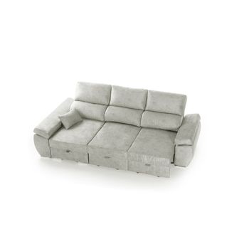 Sofa Chaise Longue Snekkar Reversible Y Convertible En Cama Plata 4 Plazas 282x144 Cm Tanuk