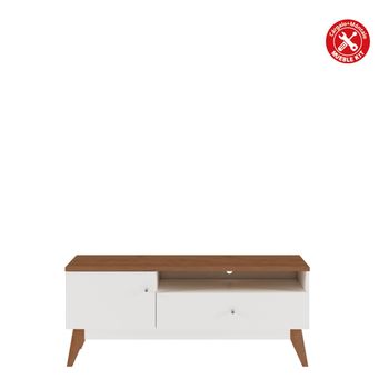 Venprodin |mueble De Tv De 1 Puerta Y 1 Cajón 135x42 Cm - Blanco