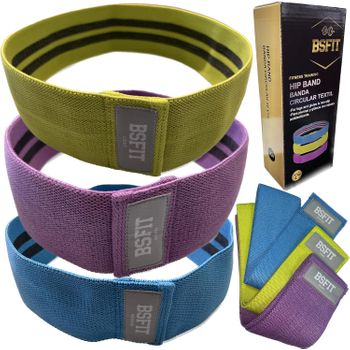 3 Cintas Elasticas Musculacion, Set De Bandas Elasticas Yoga Gym Bsfit