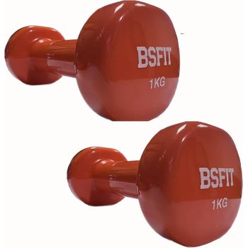 Juego De 2 Mancuernas Antideslizantes De Vinilo, De 1 Kg Pesa Bsfit