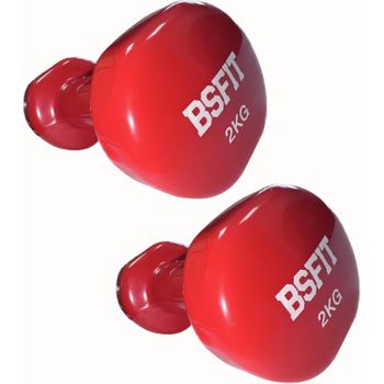 Juego De 2 Mancuernas Antideslizantes De Vinilo, De 2 Kg Pesa Bsfit