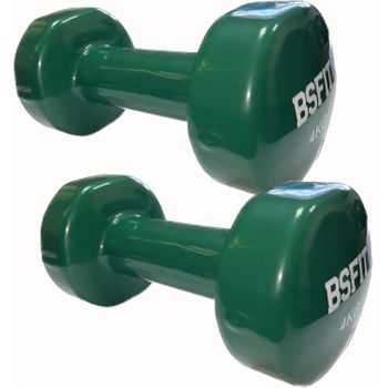 Juego De 2 Mancuernas Antideslizantes De Vinilo, De 4 Kg Pesa Bsfit