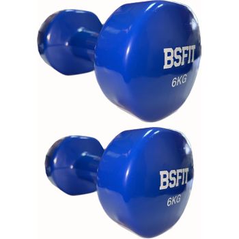 Juego De 2 Mancuernas Antideslizantes De Vinilo, De6 Kg Pesa Bsfit