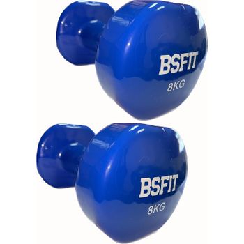 Juego De 2 Mancuernas Antideslizantes De Vinilo, De 8 Kg Pesa Bsfit