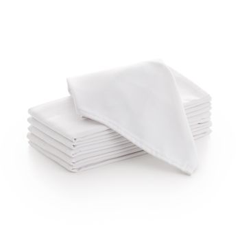 Pack 6 Servilletas Satén Lisas De Tela Algodón 45x45 Cm Resistente Hostelería Color Blanco