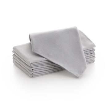 Pack 6 Servilletas Satén Lisas De Tela Algodón 45x45 Cm Resistente Hostelería Color Gris Claro