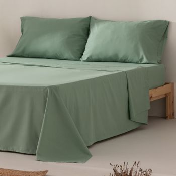 Juego De Sábanas 100% Algodón Suave Cama 120 Cm Color Agua Marina