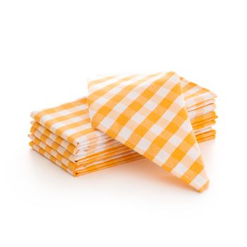 Pack 6 Servilletas Vichy Tela Algodón 45x45 Cm Resistentes Hostelería Color Amarillo