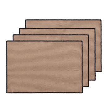 Pack 4 Manteles Individuales Lisos 100% Algodón 35x50 Cm Color Taupe