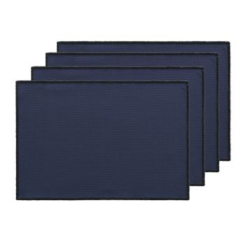 Pack 4 Manteles Individuales Lisos 100% Algodón 35x50 Cm Color Azul