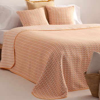 Colcha Jacquard Cama 80/90 Cm Algodón Suave Y Ligera Entretiempo Brisela 180x270cm Color Yema