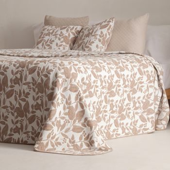 Colcha Jacquard Cama 80/90 Cm Algodón Suave Y Ligera Entretiempo Salvi 180x270cm Color Beige