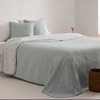 Colcha Jacquard Cama 80/90 Cm Algodón Suave Y Ligera Entretiempo Azure 180x270cm Color Agua