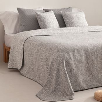 Colcha Jacquard Cama 80/90 Cm Algodón Suave Y Ligera Entretiempo Lindi 180x270cm Color Gris