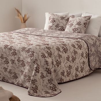 Colcha Jacquard Cama 135/140 Cm Algodón Suave Y Ligera Entretiempo Ilala 235x270cm Color Malva