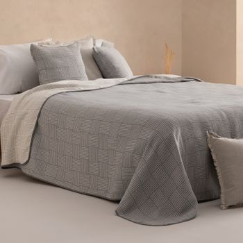 Colcha Jacquard Cama 80/90 Cm Algodón Suave Y Ligera Entretiempo Zanzi 180x270cm Color Gris