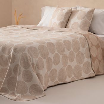 Colcha Jacquard Cama 80/90 Cm Algodón Suave Y Ligera Entretiempo Olea 180x270cm Color Camel