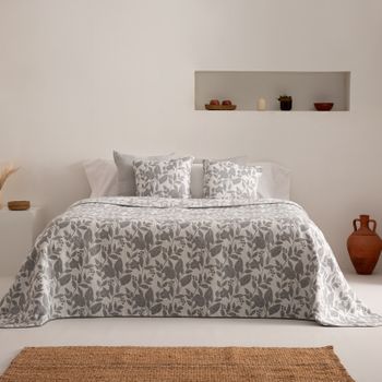 Colcha Jacquard Cama 105 Cm Algodón Suave Y Ligera Entretiempo Salvi 200x270cm Color Gris