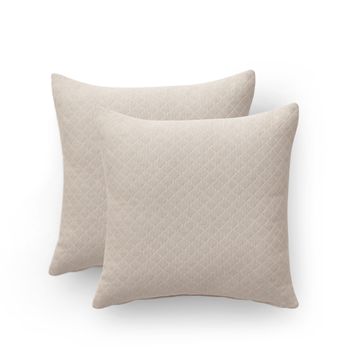 Pack 2 Fundas Cojín Decorativo 45x45 Cm Jacquard Liso Con Cierre De Cremallera África Beige