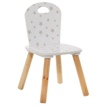 Miroytengo Silla Infantil Douceur Serigrafiada Con Estrellas Mueble Infantil Melamina Y Madera Color Blanco