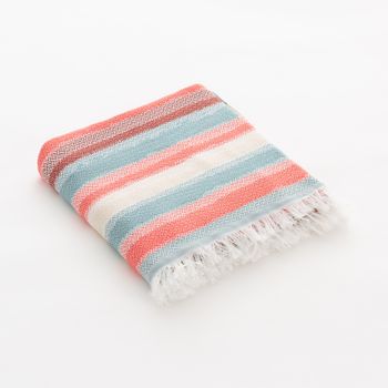 Fouta De Playa, Pareo De Algodón Ligero Tacto Suave Con Flecos Capri 90x180cm