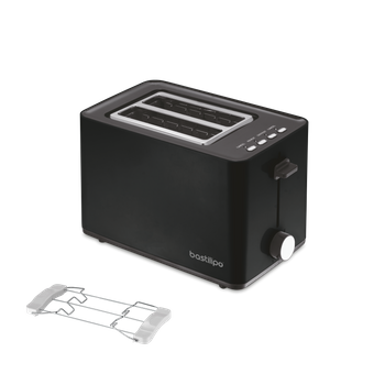 Bastilipo - Firefox - Dn850 - Tostador Negro - 2 Ranuras Para Pan De 850w - Función Descongelar - Bandeja Recogemigas