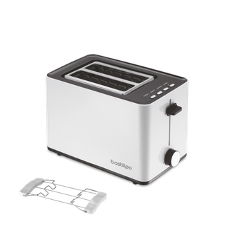 Bastilipo - Firefox - Db850 - Tostador Blanco - 2 Ranuras Para Pan De 850w - Función Descongelar - Bandeja Recogemigas