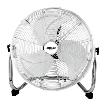 Bastilipo - Ventilador Industrial Mediterraneo Circulador De 45 Cm, Cabezal Orientable, 100 W, Cromo, 3 Velocidades, Cromado