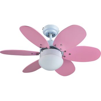 Bastilipo - Aguadulce Rc-ventilador De Techo Con Mando A Distancia-60w Y 75cm Diametro- Luz Led Incorporada , Rosa/azul, 75 Cm