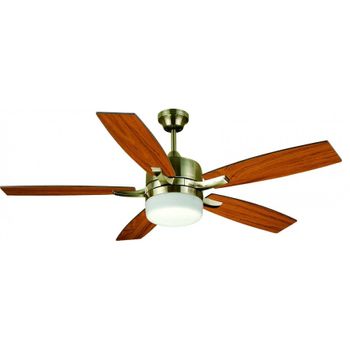 Lámpara Ventilador Con Luz 5 Aspas Bastilipo Color Dorados 132 Cm