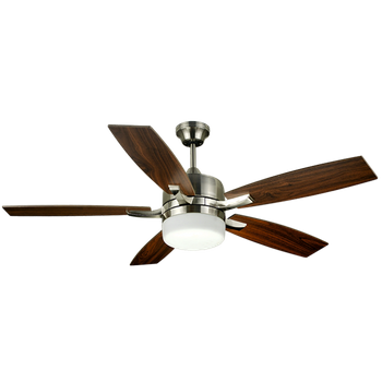 Bastilipo - Adra Cuero Led (132cm) - Ventilador De Techo 3 Velocidades Con Mando A Distancia Y Palas Reversibles