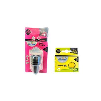 Pack Difusor + 2 Recambios. Ambientador Coche. Aromas Fresa/limón