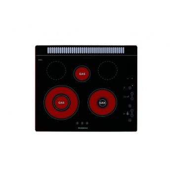 Placa Gas e Inducción - Vitrokitchen VG601NB, Tres Fuegos, 60 cm, Butano,  Negro