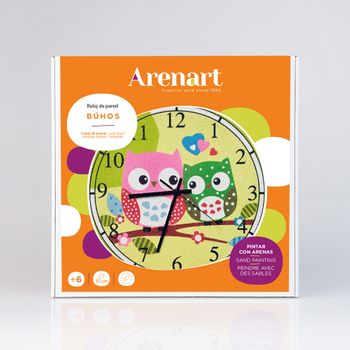 Pintar Con Arenas - Reloj Búhos Ø30 Cm