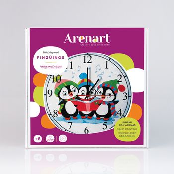 Pintar Con Arenas - Reloj Pingüinos Ø30 Cm