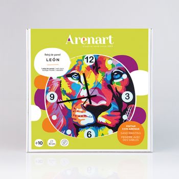 Pintar Con Arenas - Reloj León Pop Art Ø30 Cm