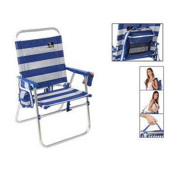 Silla De Playa Plegable Solenny Con Respaldo Alto 55x53x89 Cm Color Azul  con Ofertas en Carrefour