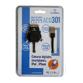 Cargador  Pc/usb Coolbox Dispositivos Moviles Cable Acd301