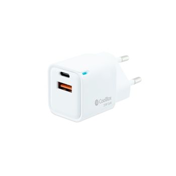 Coolbox Cargador Gan 20w Usb-c + Usb-a Con Qc Y Pd