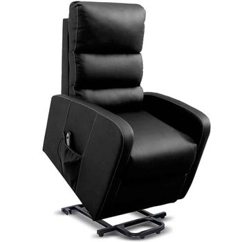 Sillón Relax Masaje Eléctrico Levanta Personas Negro Gridinlux