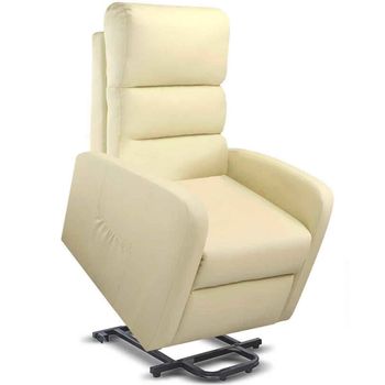 Sillón Relax Masaje Eléctrico Levanta Personas Beige Gridinlux