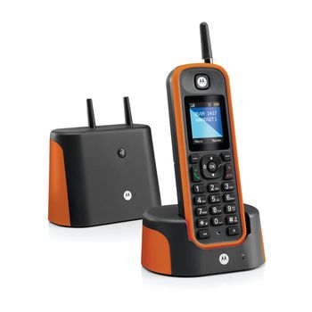 Motorola O201 Teléfono Dect Identificador De Llamadas Negro, Naranja