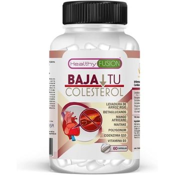Healthy Fusion Baja Tu Colesterol 60 Caps - Tratamiento Para Bajar El Colesterol A Base De Levadura De Arroz Rojo