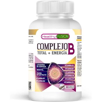 Healthy Fusion Complejo B, Potente Y Con Vitaminas B1, B2, B3, B5, B6, B9 Y B12 | Fortalece El Sistema Inmunológico | Aporta Energía Extra | Protege El Sistema Cardiovascular | 60 Cápsulas