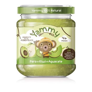 Tarrito Bio Pera, Kiwi Y Aguacate +4m Yammy, 195 G