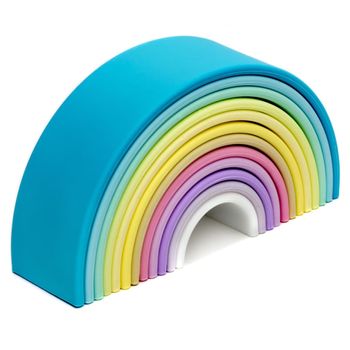 Juego De Juguetes De Silicona Arco Iris Pastel 12 Piezas Dëna