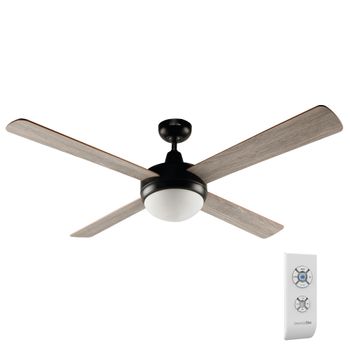 Ventilador de Techo con Luz 4 Aspas 56W 6 Velocidades Montana Plateado  Thinia Home