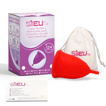 Copa Menstrual Sileucup Rose, Talla S + L, Rojo